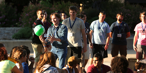 Freshman students in the opening week.